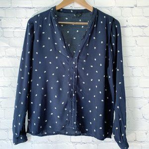 MNG by Mango Blouse, Navy Blue Skulls, 4